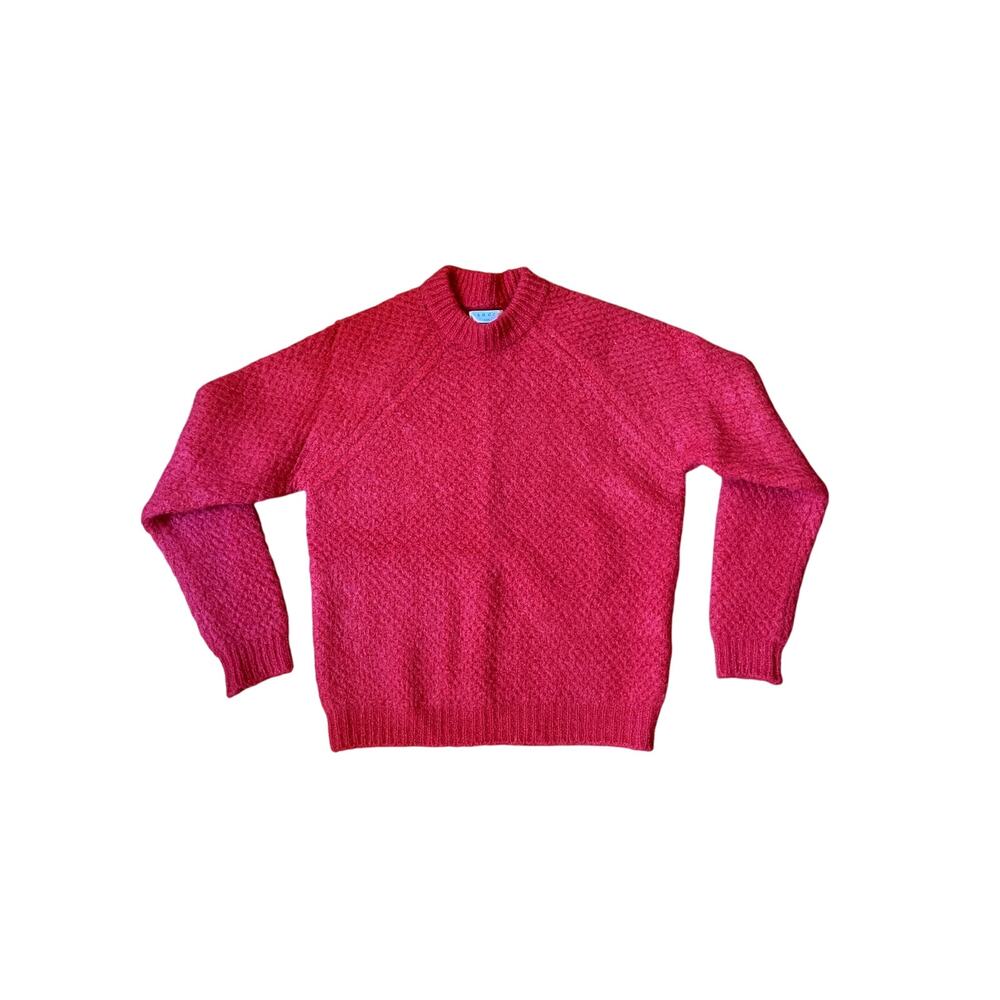 Sandro Pullover Mohair Blend Oversized Relaxed Jumper Knit Sweater Red 1 Small